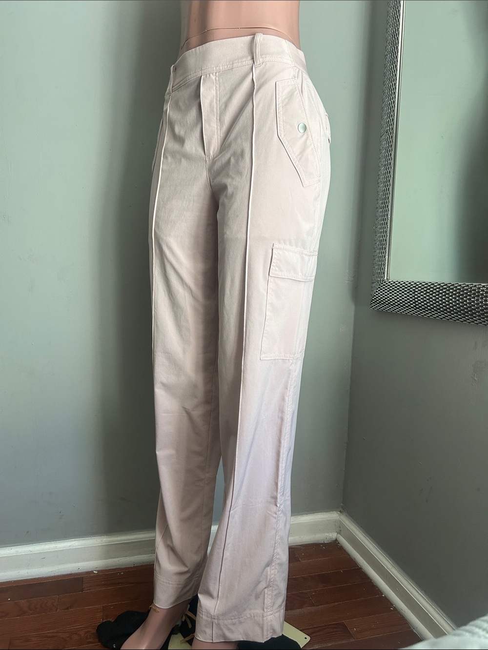 Athleta Pale Pink Wide-Leg Cargo Pants